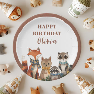 Woodland Party Animals Birthday Forest Animals Paper Plate