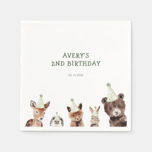 Woodland Party Animals Birthday Napkin