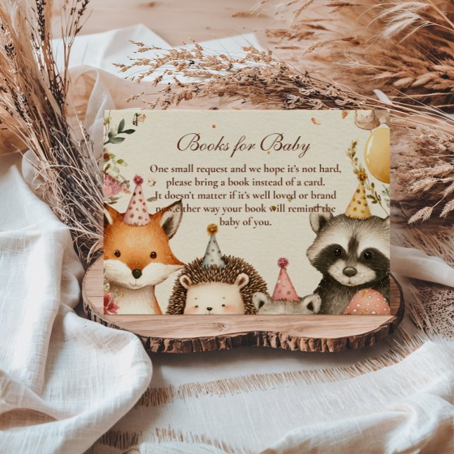 Woodland Party Animals Books for Baby  Enclosure Card (Creator Uploaded)