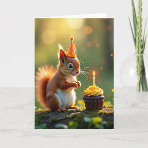 Woodland Party Hat Card