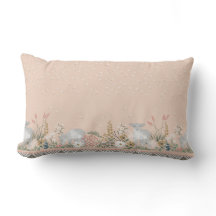 Woodland Peach Lamb Lumbar Pillow