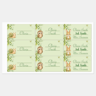 Woodland Personalised Kids Name Labels