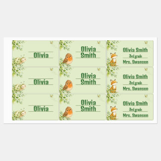 Woodland Personalised Kids Name Labels