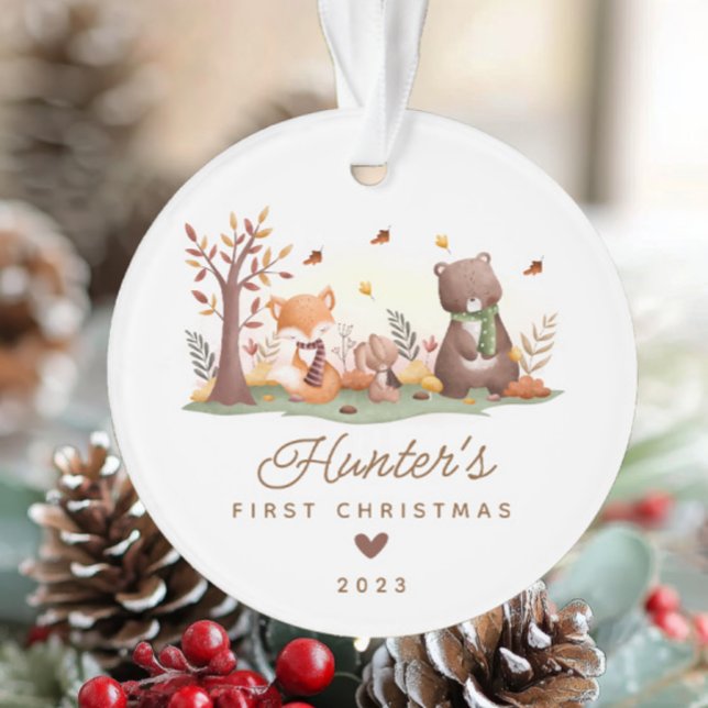 Woodland Photo Baby's First Christmas Ornament (Creator Uploaded)