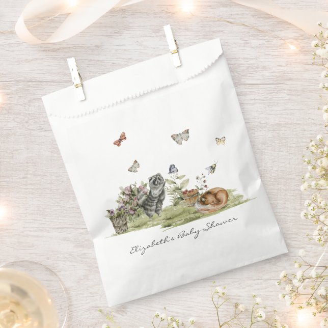 Woodland Picnic | Forest Animals Baby Shower Favour Bag (Clipped)