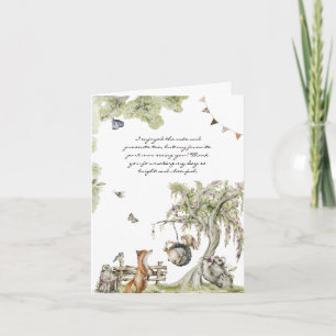 Woodland Picnic   Forest Animals Photo Thank You Card