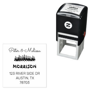 Woodland Pine Forest Baby Boy Shower Self-inking Stamp