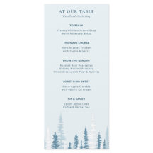 Woodland Pine Forest Rustic Dinner Party Blue