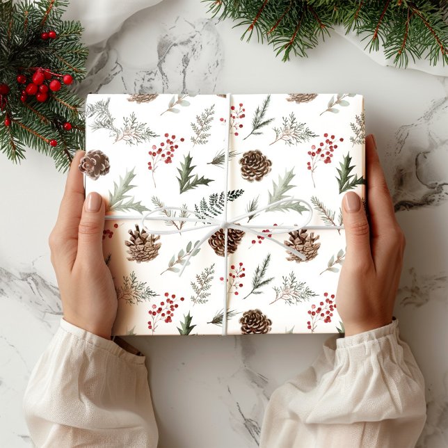 Woodland Pine Rustic Christmas  Wrapping Paper (Creator Uploaded)
