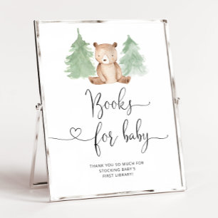 Woodland pine tree bear Books for baby Poster