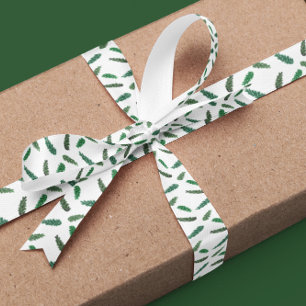 Woodland Pine Tree Branches Satin Ribbon