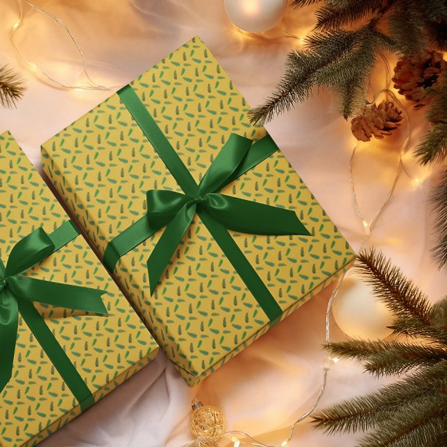Woodland Pine Tree Branches Wrapping Paper (Creator Uploaded)