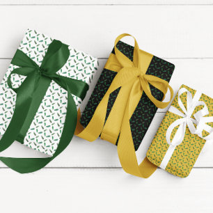 Woodland Pine Tree Branches Wrapping Paper Sheet