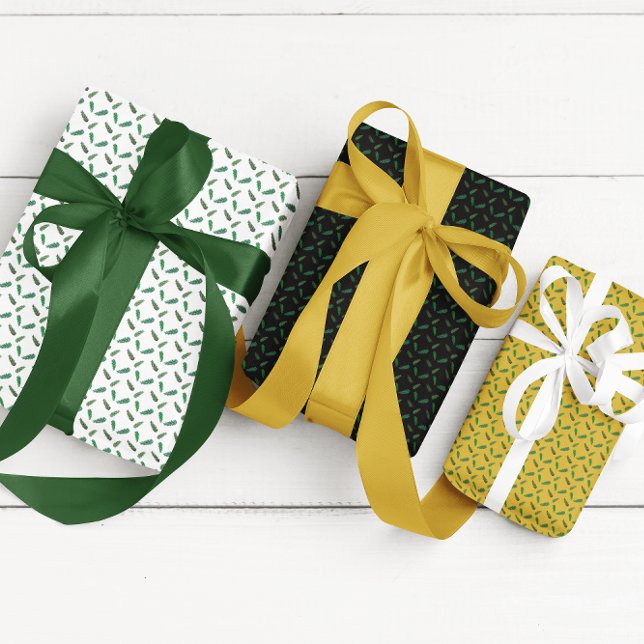 Woodland Pine Tree Branches Wrapping Paper Sheet (Creator Uploaded)