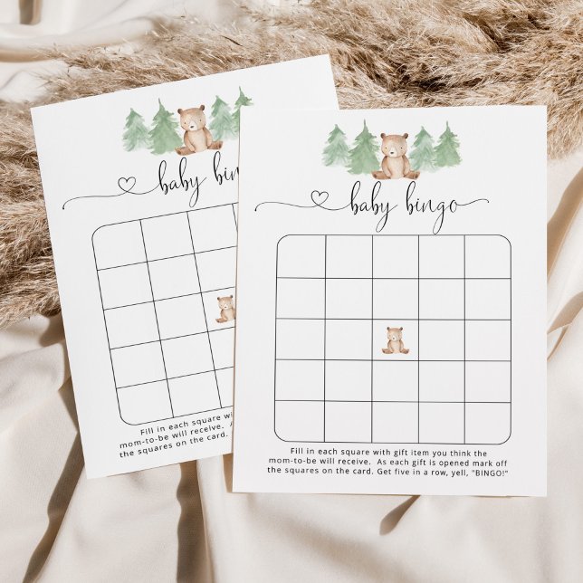 Woodland pine tree little bear bingo game (Creator Uploaded)
