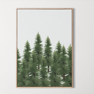 Woodland Pine Tree Wall Art Room Decor 