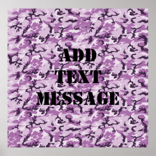 Woodland Pink/Purple Camouflage Poster