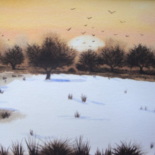 woodland plains snow scene landscape jigsaw puzzle