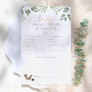Woodland Predictions & Advice Baby Shower Game