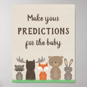 Woodland Predictions for Baby Sign Baby Shower