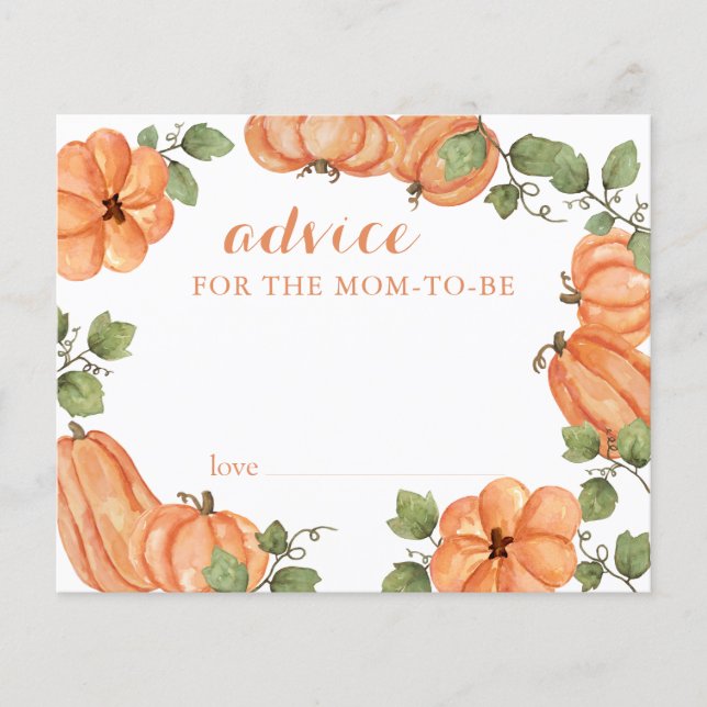 Woodland Pumpkin Advice Cards (Front)