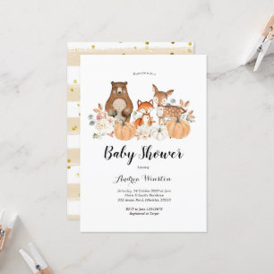 Woodland Pumpkin Baby Shower Invitation