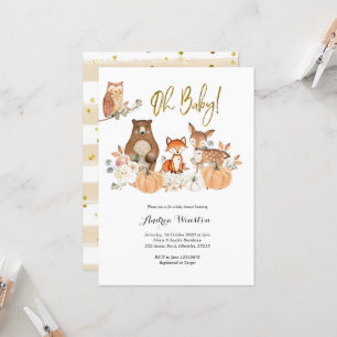 Woodland Pumpkin Baby Shower Invitation