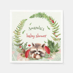 Woodland Racoon Baby Shower  Napkin
