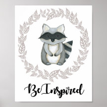 Woodland Racoon Print