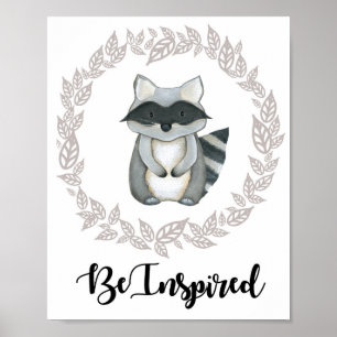 Woodland Racoon Print