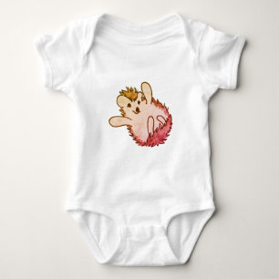 Woodland Red Orange Happy Cute Hedgehog Baby Bodysuit