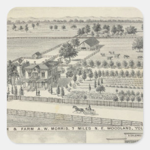 Woodland residences, farms square sticker