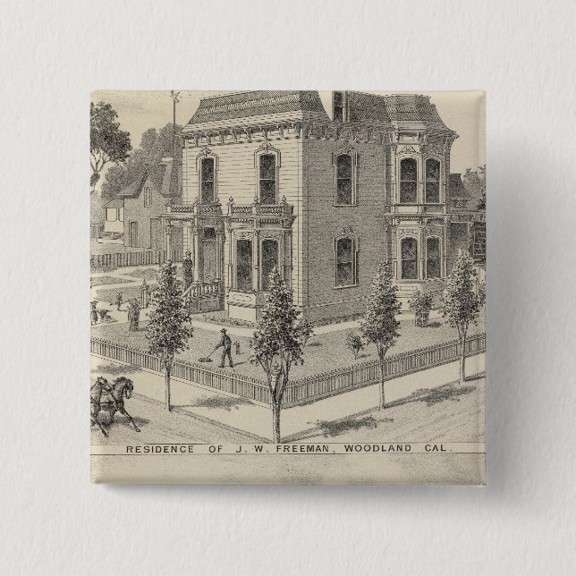 Woodland residences lithographed 15 cm square badge (Front)