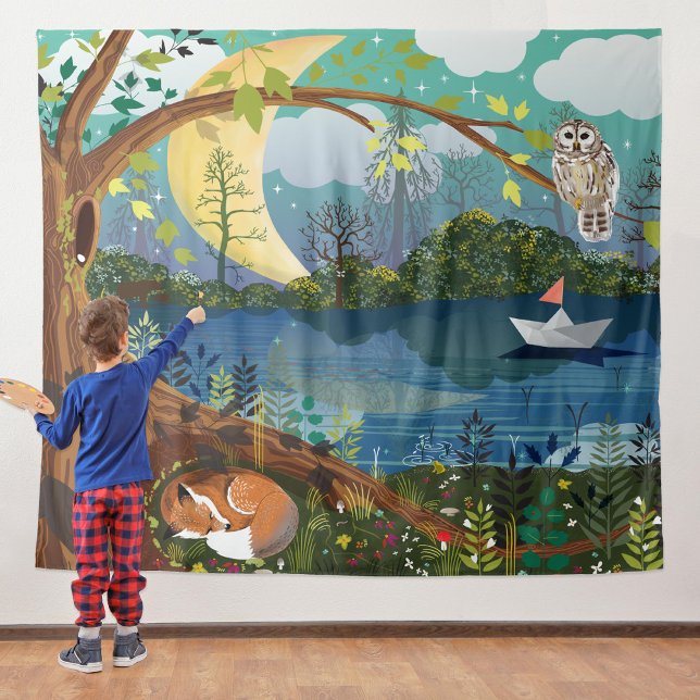 Woodland Riverside Children's Room Tapestry (Creator Uploaded)