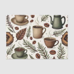 Woodland Roast: Rustic Coffee Gift Wrap Tissue Paper