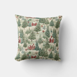 Woodland Rustic Country Christmas Cute Cosy Cushion