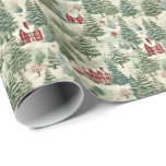 Woodland Rustic Country Christmas Cute Cosy Wrapping Paper<br><div class="desc">Wrap your gifts in the cosy charm of our Woodland Rustic Country Christmas Wrapping Paper. This delightful wrapping paper features a classic country scene with snowy landscapes, rustic barns, and evergreen trees, evoking the warmth and joy of the holiday season. With its cute and inviting design, this wrapping paper is...</div>
