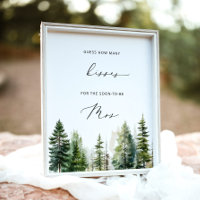 Woodland rustic how many kisses bridal shower game
