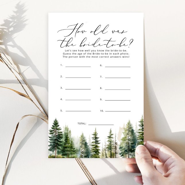 Woodland rustic How old was the bride to be game (Creator Uploaded)