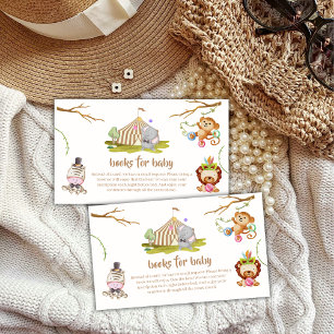 Woodland Safari Animal Circus Books Baby Shower Enclosure Card