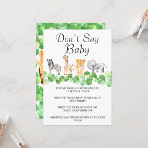 Woodland Safari Animals  Don’t Say Baby Cards