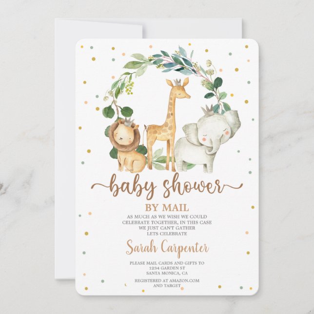 Woodland safari Baby shower by mail Invitation (Front)