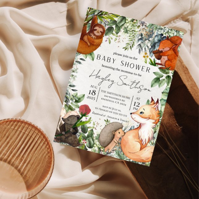 Woodland Safari Zoo Animals Theme baby Shower  Invitation (Creator Uploaded)