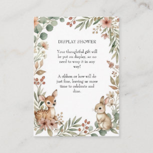 Woodland Sage Green Baby Shower Display Shower Enclosure Card