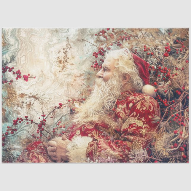 Woodland Santa Tissue Paper (Front)