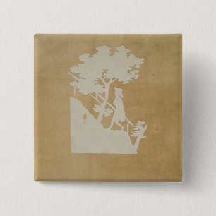 Woodland Scene 15 Cm Square Badge