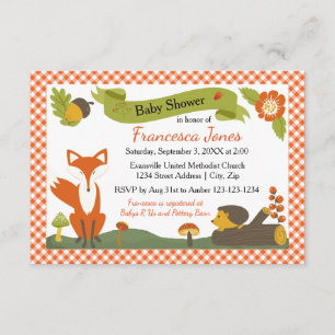 Woodland Scene - 3x5 Baby Shower Invitation