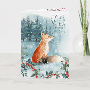 Woodland scene, fox Christmas Folded Greeting Card