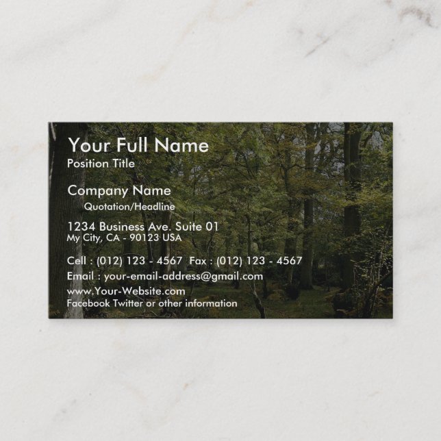 Woodland scene from the Forest Business Card (Front)