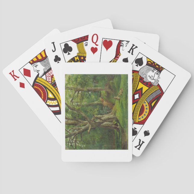 Woodland Scene with Rabbits, 1862 (oil on canvas) Playing Cards (Back)
